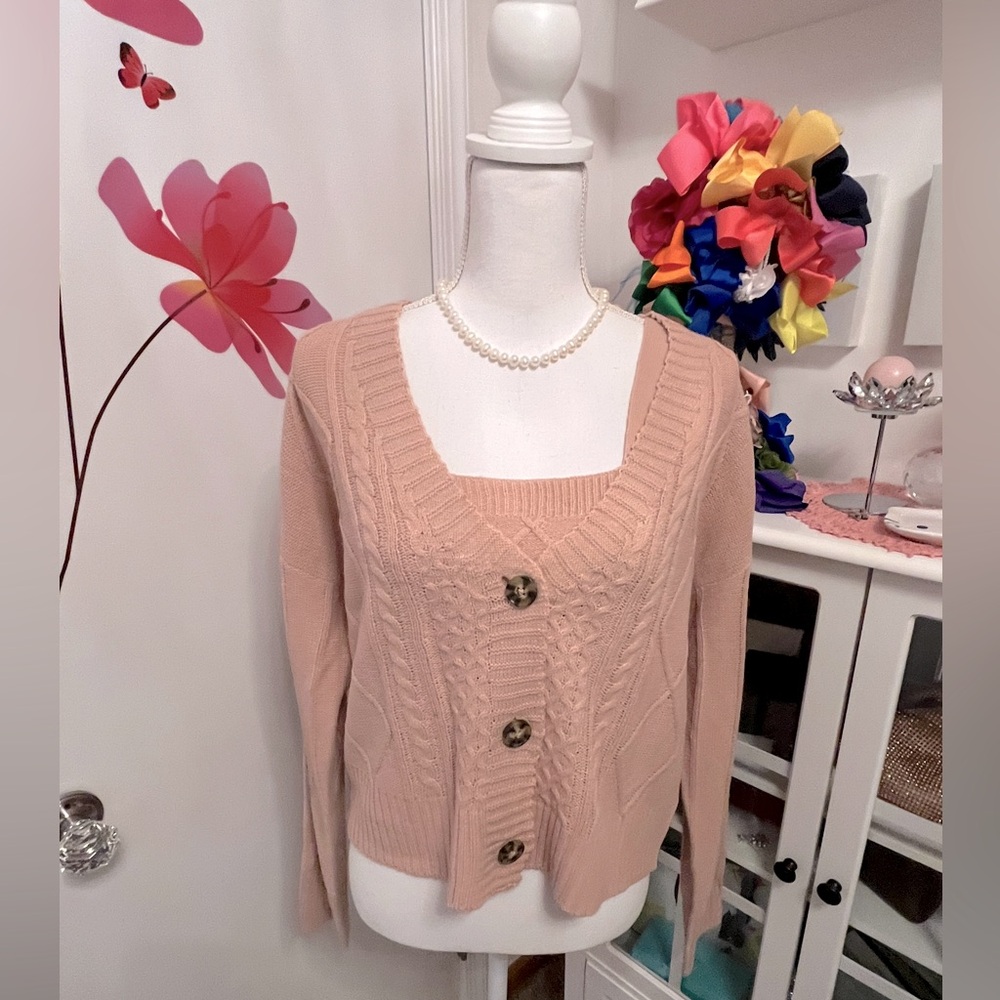 Dusty Rose/ Mauve Colored two piece sweater set.
